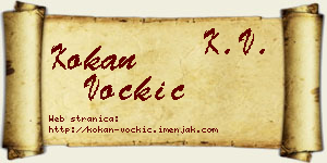 Kokan Voćkić vizit kartica